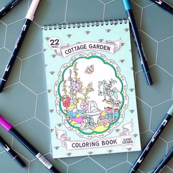 Cottage Garden Premium Colouring Book