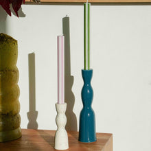 Load image into Gallery viewer, Striped Dinner Candles - Pink/White

