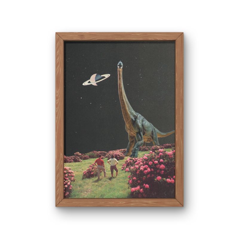 Retro Dinosaur Space Art Print