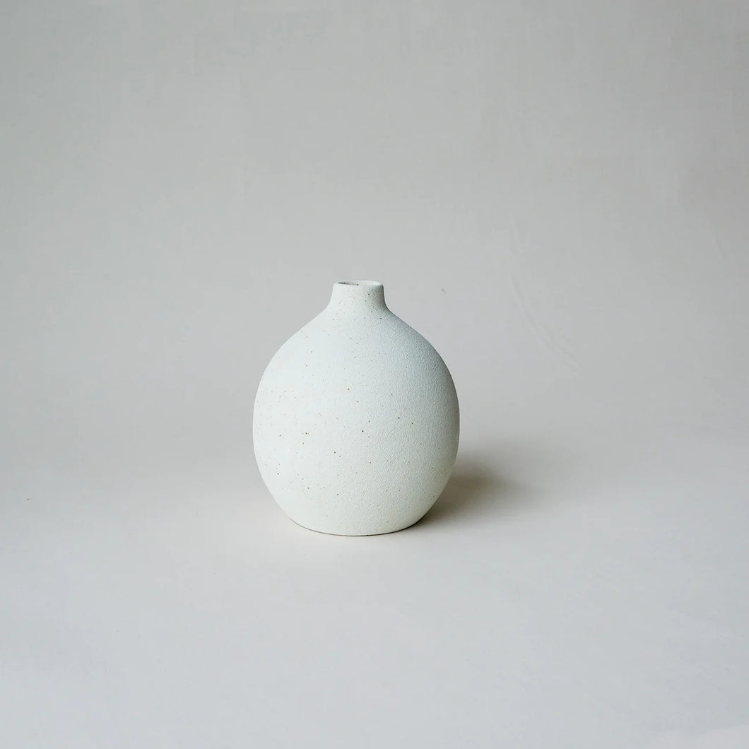Natural Ceramic Round Bud Vase