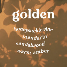 Load image into Gallery viewer, Golden 9 oz. Candle - Amber &amp; Honeysuckle
