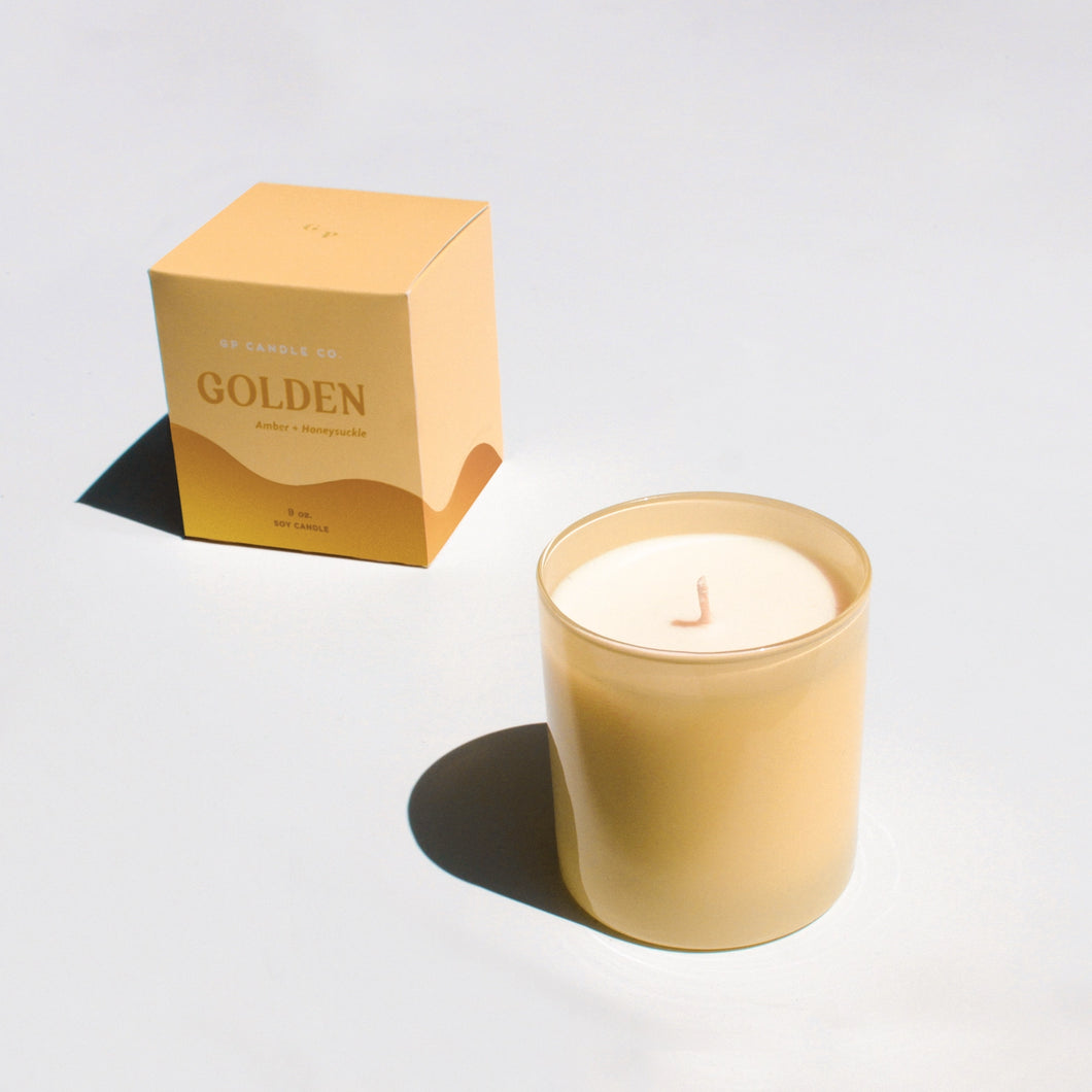 Golden 9 oz. Candle - Amber & Honeysuckle