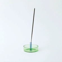 Load image into Gallery viewer, Two-Tone Glass Incense Holder - Blue/Green
