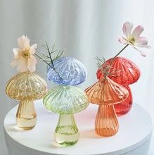 Load image into Gallery viewer, Mini Glass Mushroom Bud Vase - Blue
