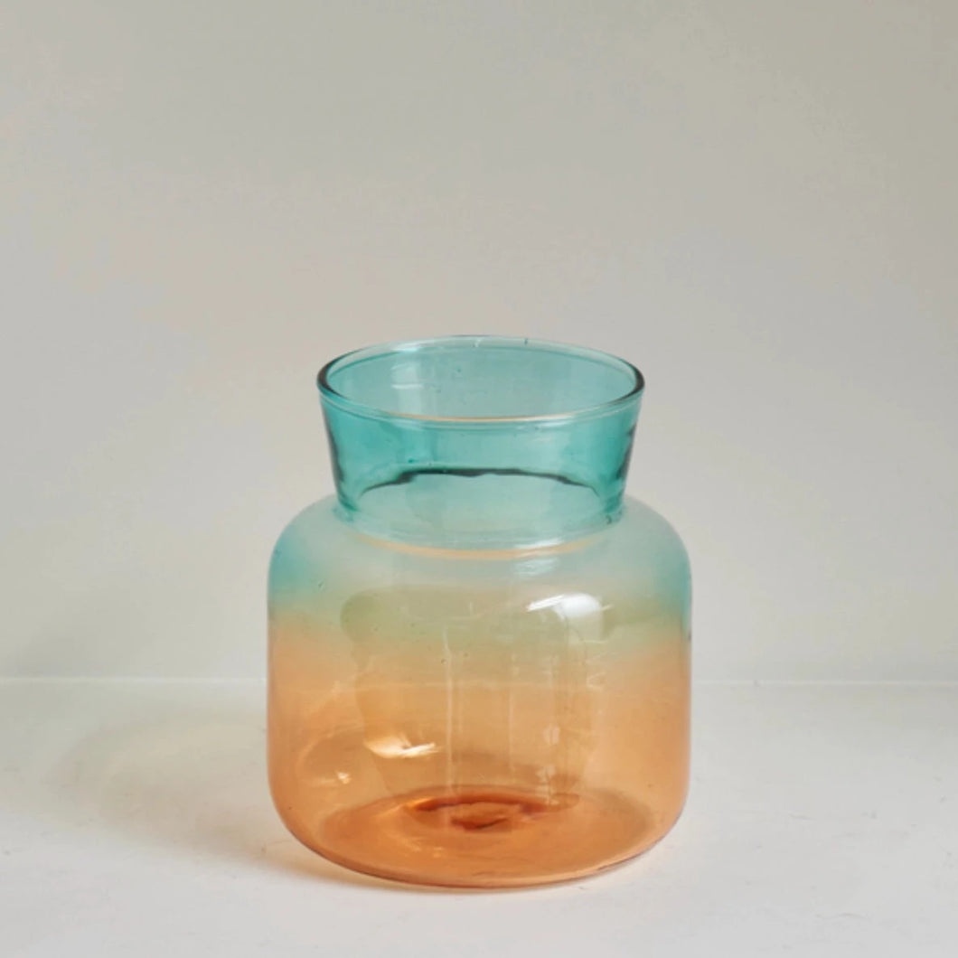 Coloured Glass Vase - Short