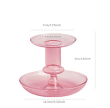 Load image into Gallery viewer, Pink and Amber Glass Candleholders (Multiple sizes available)
