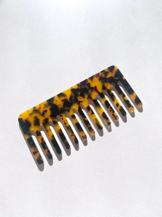 Wide Tooth Acetate Hair Comb - Tortoise