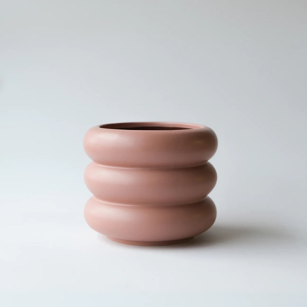 Rings Ceramic Pot - Dusty Pink (multiple sizes available)