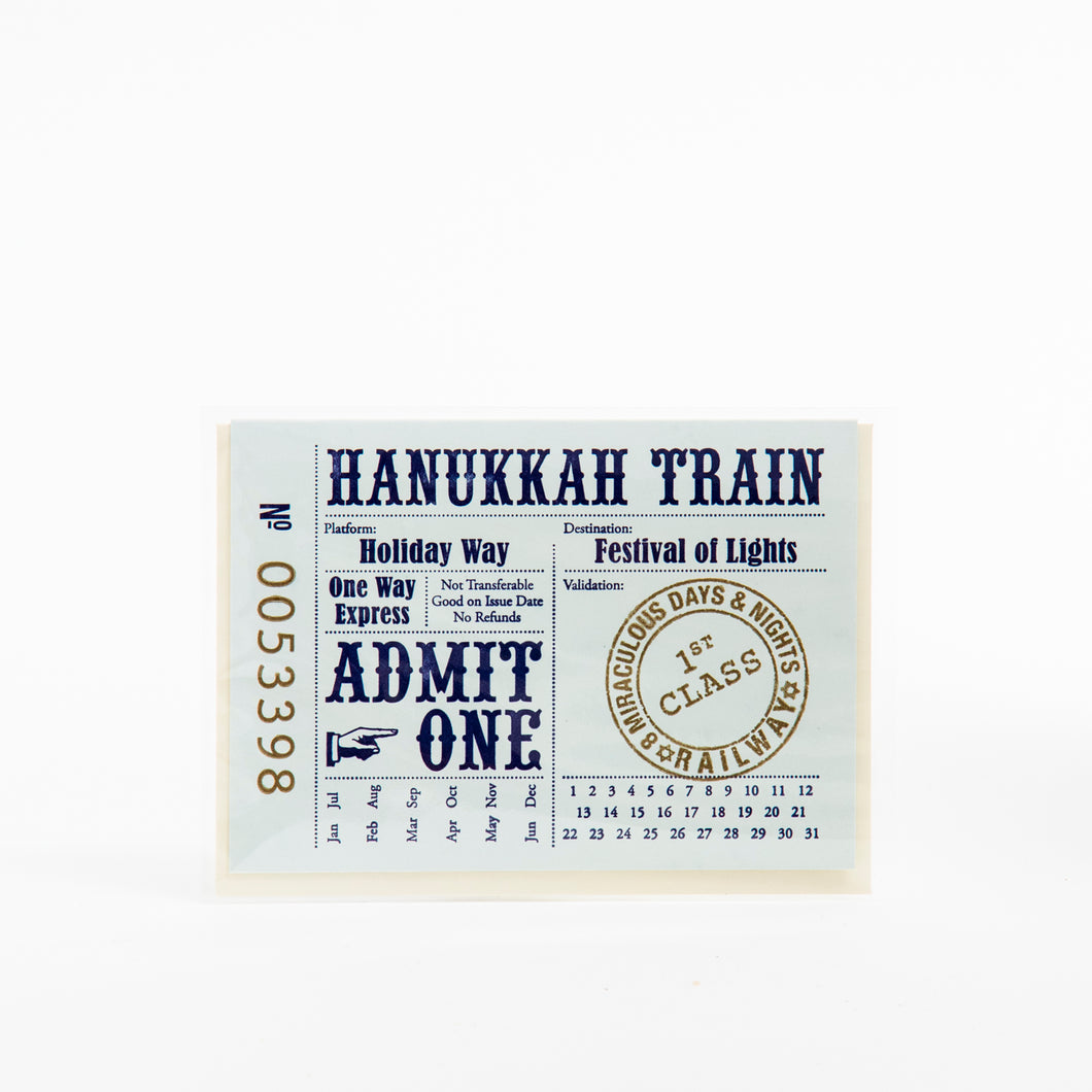 Hanukkah Train Ticket Card