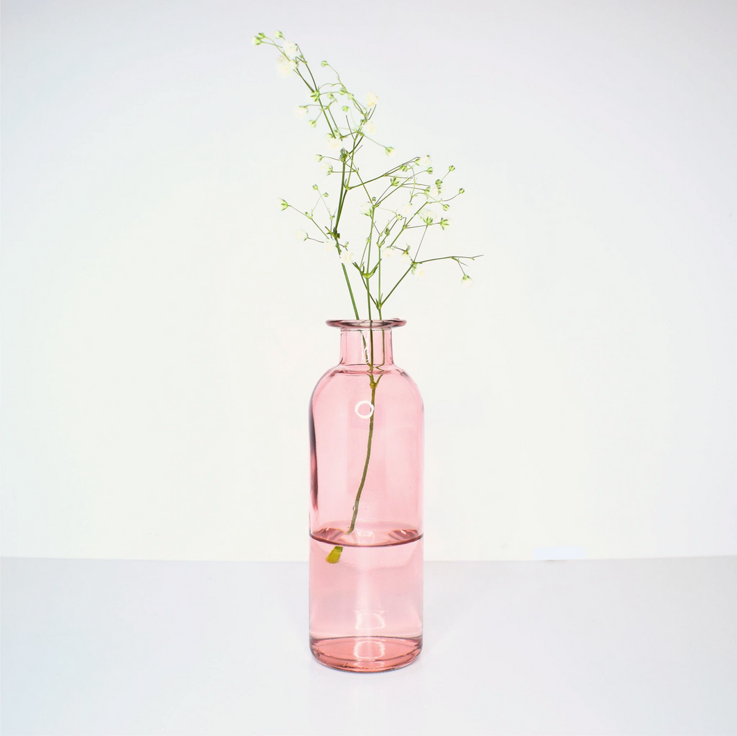 Glass Bud Vase - Pink (multiple sizes available)