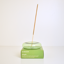 Load image into Gallery viewer, Dimple - Hand Blown Glass Incense Holder Green
