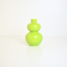 Load image into Gallery viewer, Glossy Porcelain Mini Double Lobed Vase - Apple Green

