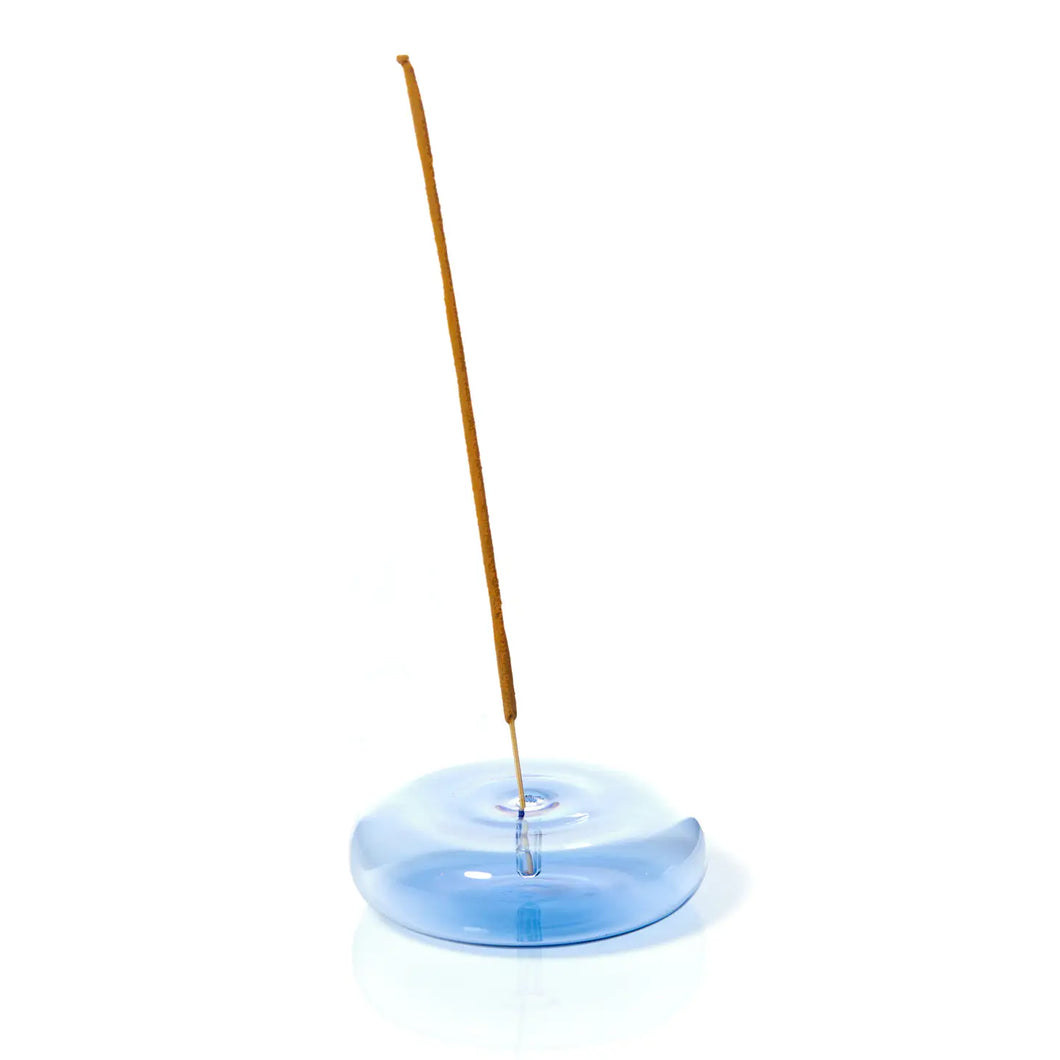 Dimple - Hand Blown Glass Incense Holder Blue