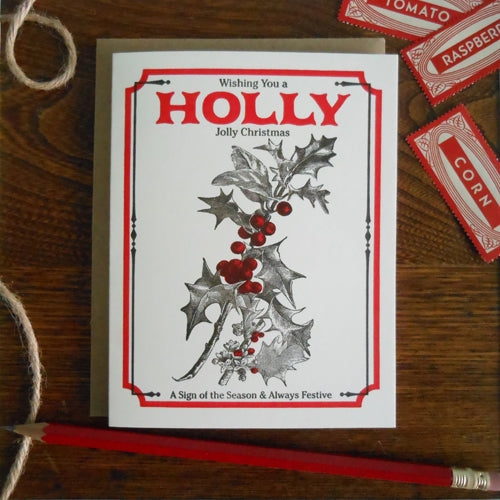 Vintage Holly Seed Card