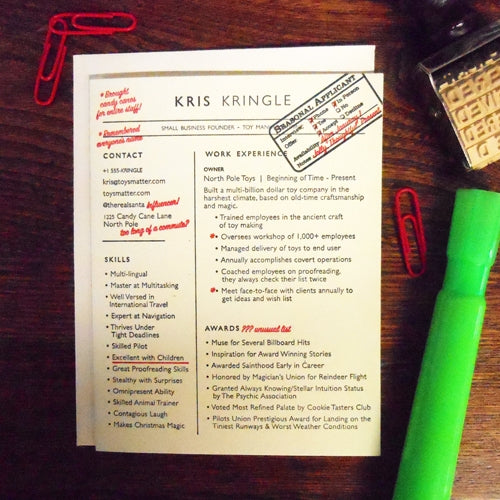 Kris Kringle Resume